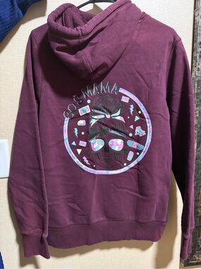 DSG Men's Plum Zip-Up Hoodie with Retro Skull Graphic